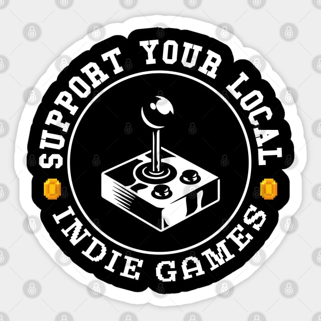 Support your local Indie Games Sticker by Power Up Prints